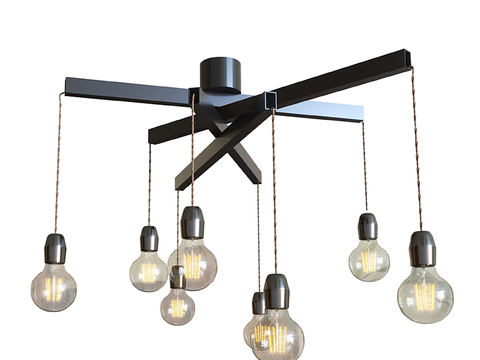 Industrial wind multi-head chandelier free