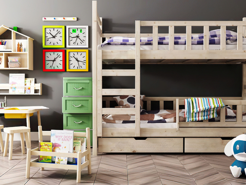 Modern Solid Wood kids Bed