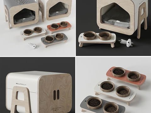 Modern cat house cat food