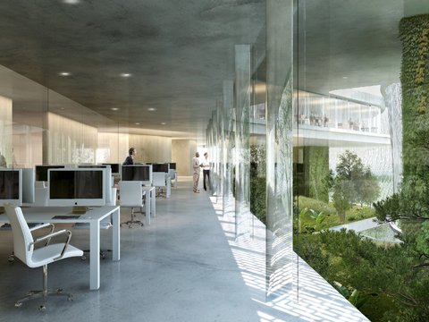 modern indoor office building psd