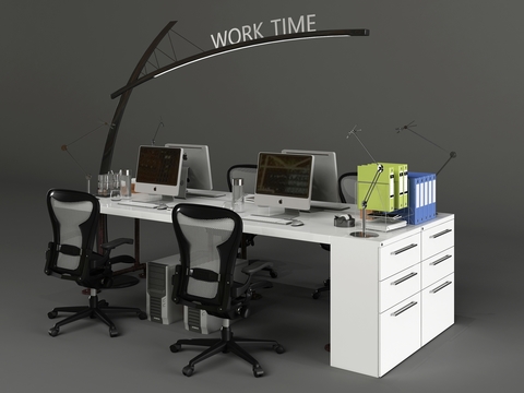 Modern office desk and chair card holder