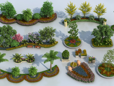 Modern landscape plant combination