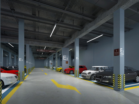 Modern underground parking garage