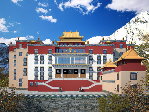 Chinese Tibetan temple appearance