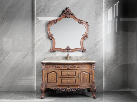 American solid wood bathroom cabinet