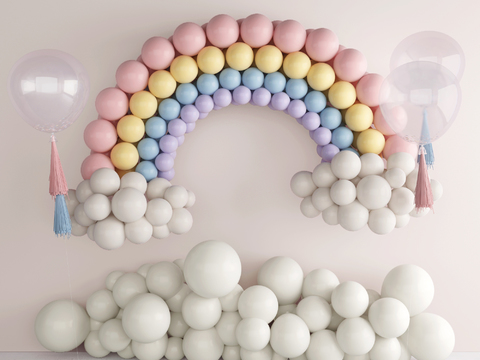 Modern rainbow balloon Wall