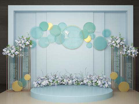 Modern shopping mall wedding photo area