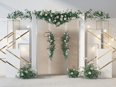 Modern Wedding Floriculture Photo Area