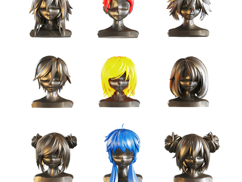 Modern Anime Character Hair Sculpture