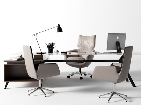 Modern office desks and chairs