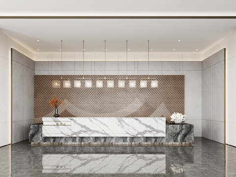 Modern Hotel Lobby Front Desk