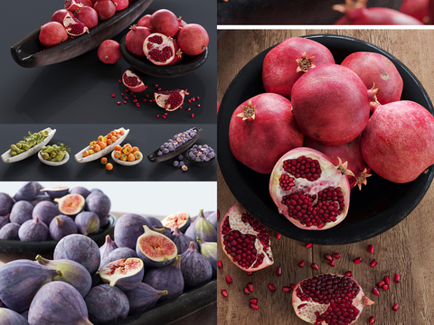 Modern Pomegranate Pear Fig Fruit Plate