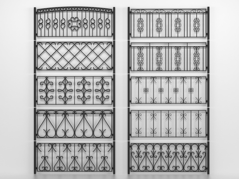 European-style wrought iron guardrail