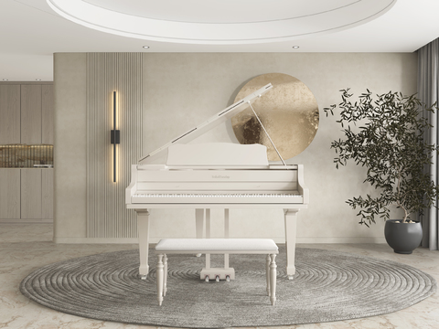 European-style white piano