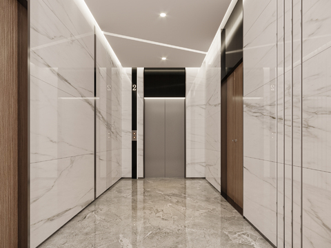 Modern Affordable Luxury Style Hotel Elevator Hall