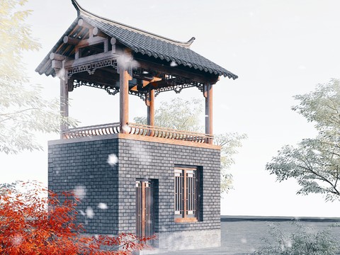 Chinese ancient building viewing pavilion