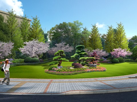 modern park green plant landscaping psd