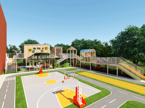 Modern Kindergarten Outdoor Recreation Area