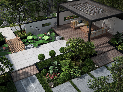 New Chinese Courtyard Garden