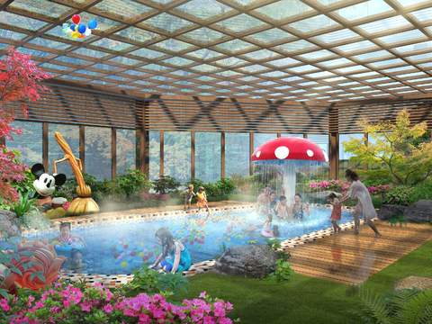 modern family Natatorium garden psd