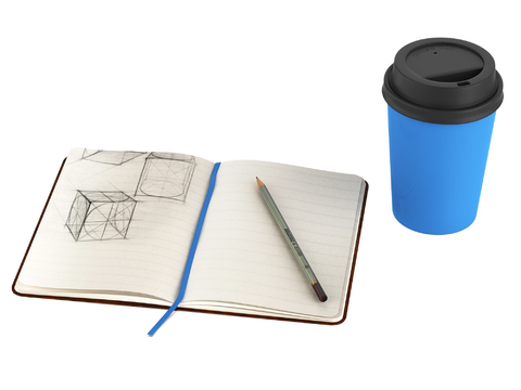 Modern Notepad Notebook Pencil Coffee