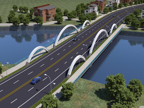 modern river-crossing bridge