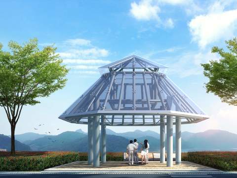 observation deck gazebo pavilion psd