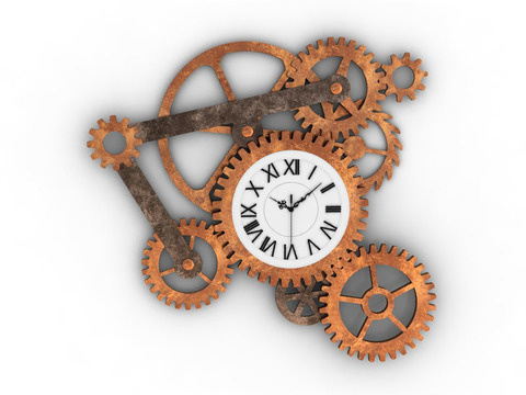 Industrial wind wrought iron gear wall clock free