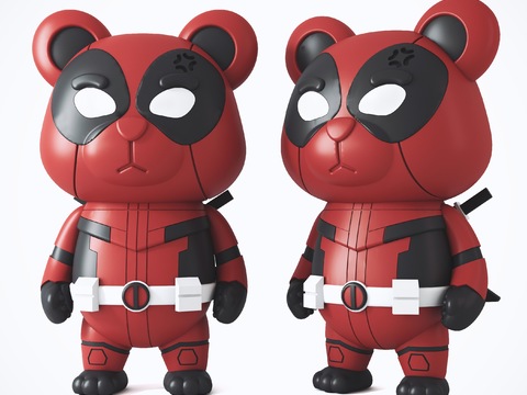 Modern Deadpool Bear Art Toy Doll