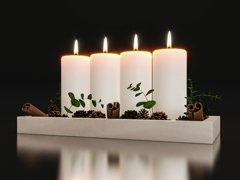 Modern glass candle holder combination