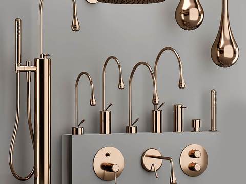 Modern Bronze Drop Faucet Shower