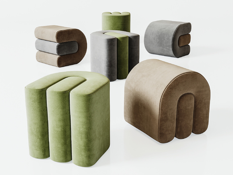 BAXTER modern fabric stool