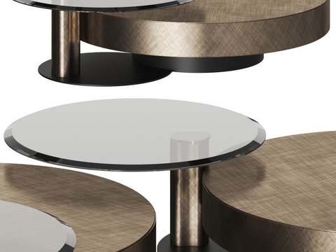 Cattelan Italia modern metal glass coffee table