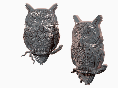 Modern Gothic Owl Wall Sculpture