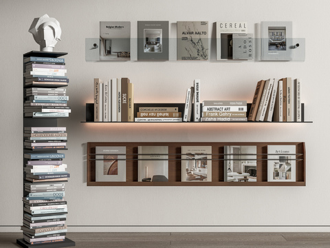 Books, Books, Magazines, Newspapers and Periodicals Wall-Hanging Bookshelf Low Bookshelf