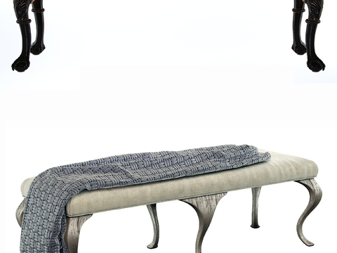 European-style fabric bed end stool pedal