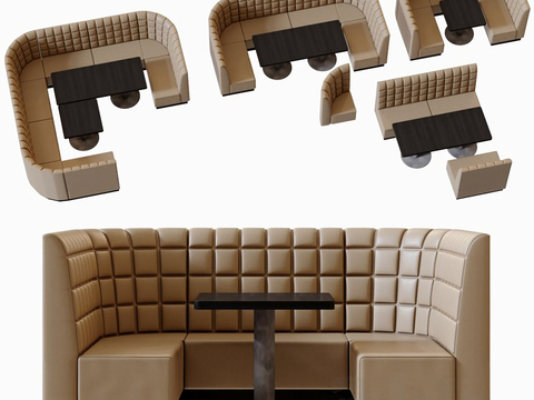 Modern Leather Booth Sofa