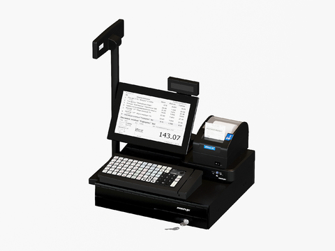 Supermarket cash register cash register ticket machine