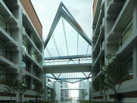 modern office building atrium psd