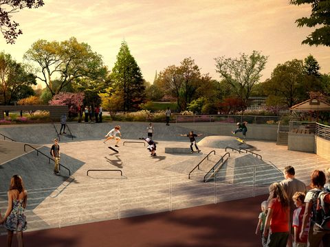 modern skateboard play park psd