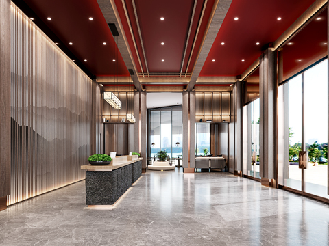 New Chinese Hotel Lobby Front Desk