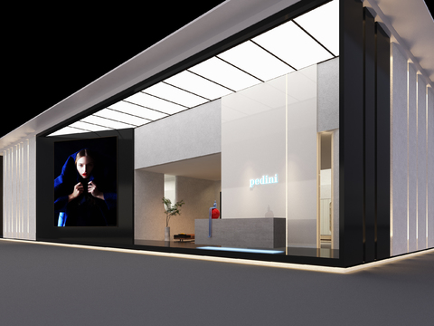 Modern flagship store door front facade free