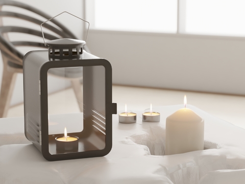 Modern portable candlestick lamp