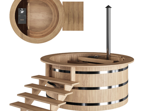 Nordic Multifunctional Round Barrel Bathtub