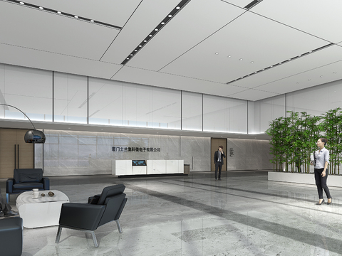 Modern Office Lobby Reception Front Desk