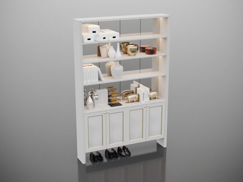 Modern Minimalist Solid Wood Creative Shoe Cabinet Free