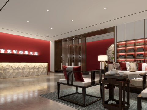 New Chinese SPA Health Club Lobby Front Desk