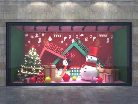 Modern Christmas Theme Window