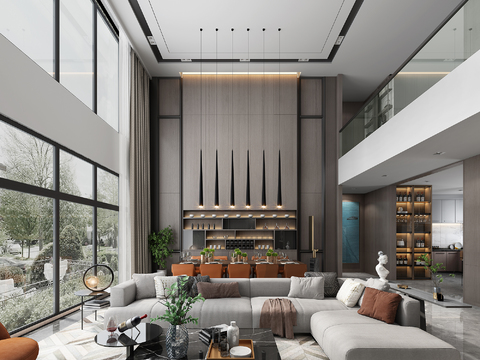 Modern Villa Living&Dining Room foyer