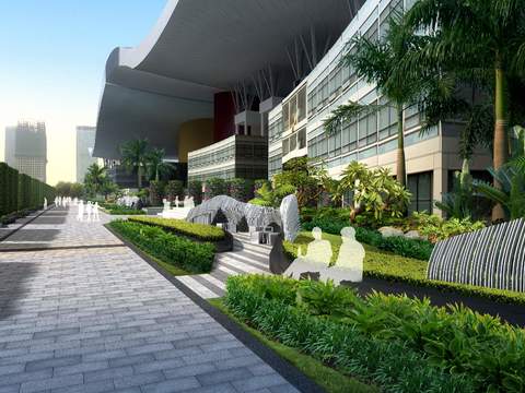 modern commercial street park landscape psd